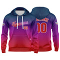 Custom Gradient Hoodie For Man Woman Girl Boy Print Your Logo Name Number Blue Purple Red enthsush