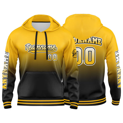Custom Yellow Black Sweatshirt Hoodie For Men Women Girl Boy Print Your Logo Name Number enthsush
