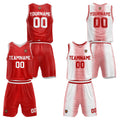 Custom Red Reversible Basketball Suit for Adults and Kids Personalized Jersey enthsush