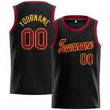 Custom Stitched Basketball Jersey for Men, Women And Kids Black-Crimson-Yellow