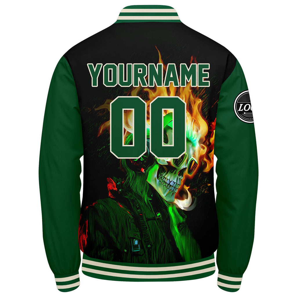 Custom Varsity Jacket Letterman jacket for Men, Women and Youth Green Black enthsush