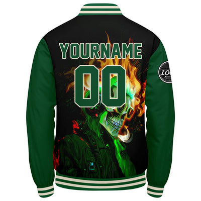 Custom Varsity Jacket Letterman jacket for Men, Women and Youth Green Black enthsush