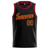 Custom Stitched Basketball Jersey for Men, Women And Kids Black-Crimson-Yellow