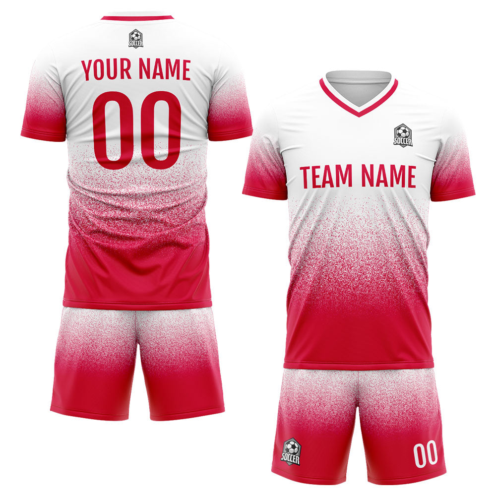 Custom Soccer Jerseys for Men Women Personalized Soccer Uniforms for Adult and Kid Red&White enthsush