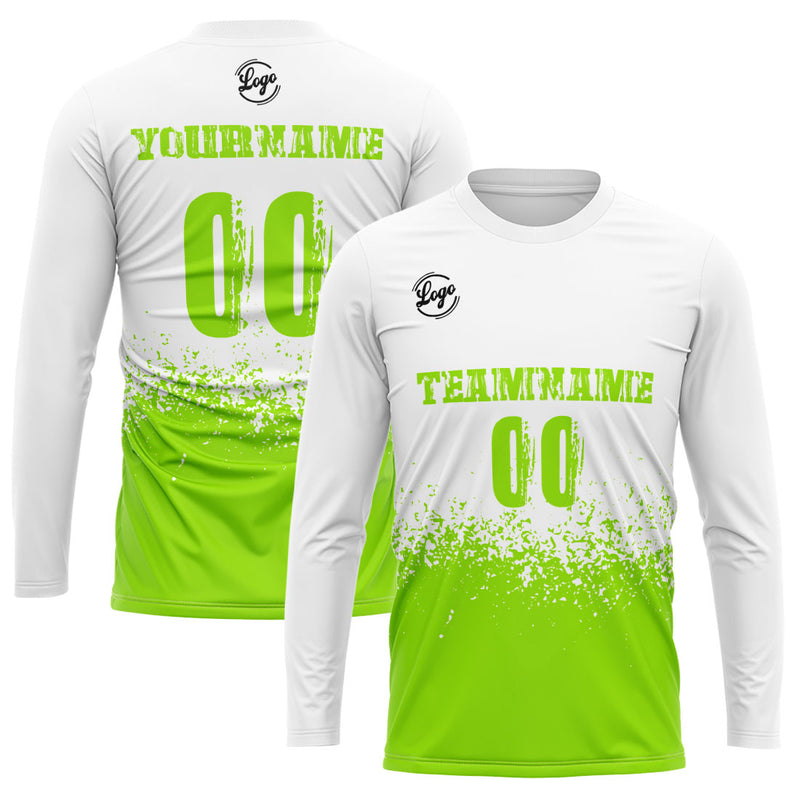 Custom Basketball Soccer Football Shooting Long T-Shirt for Adults and Kids White&Light Blue