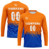 Custom Basketball Soccer Football Shooting Long T-Shirt for Adults and Kids Orange&Royal