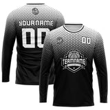 Custom Basketball Soccer Football Shooting Long T-Shirt for Adults and Kids Black&White