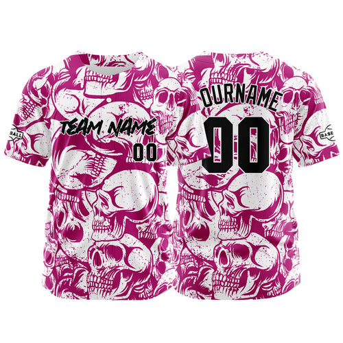 Custom Baseball Jersey Personalized Baseball Shirt for Men Women Kids Youth Teams Stitched and Print Red Violet&White enthsush