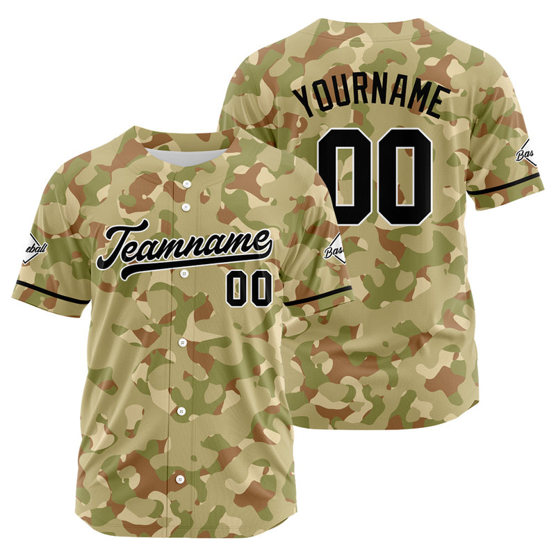 Custom Full Print Design Authentic Baseball Jersey camouflage
