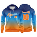 Custom Gradient Hoodie For Man Woman Girl Boy Print Your Logo Name Number Blue Orange enthsush