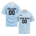 Custom Light Blue Sleeve Hoodies for Men Women Shirts with Hoods Printed Name Logo enthsush