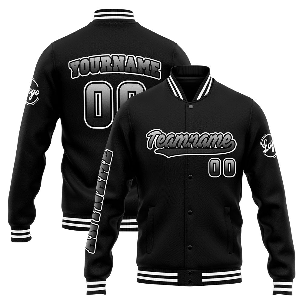 Custom Varsity Jacket Letterman jacket for Men, Women and Youth White Black enthsush
