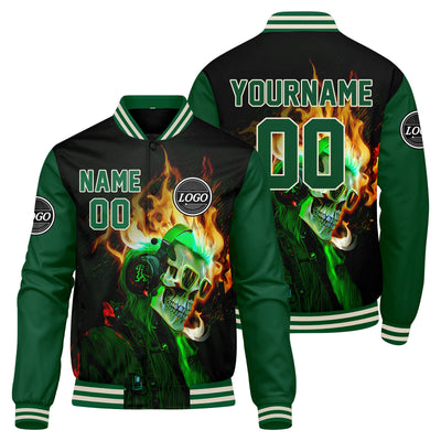 Custom Varsity Jacket Letterman jacket for Men, Women and Youth Green Black enthsush