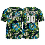 Custom Full Print Design Authentic Baseball Jersey green-blue-black