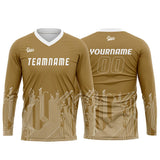 Custom Gold White Basketball Soccer Football Shooting Long T-Shirt for Adults and Kids