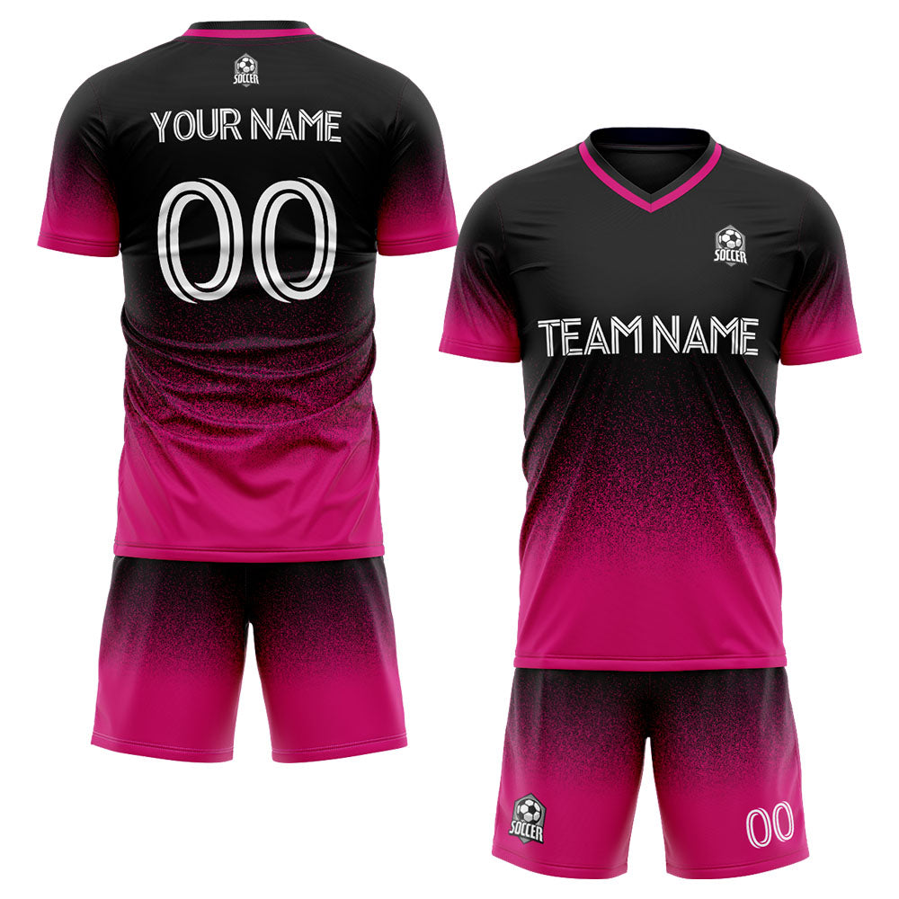 Custom Soccer Jerseys for Men Women Personalized Soccer Uniforms for Adult and Kid Hot pink&Black enthsush
