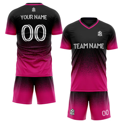 Custom Soccer Jerseys for Men Women Personalized Soccer Uniforms for Adult and Kid Hot pink&Black enthsush