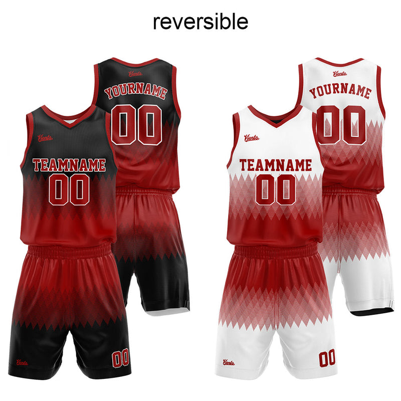 Custom Basketball Jersey Uniform Suit Printed Your Logo Name Number Red-Black