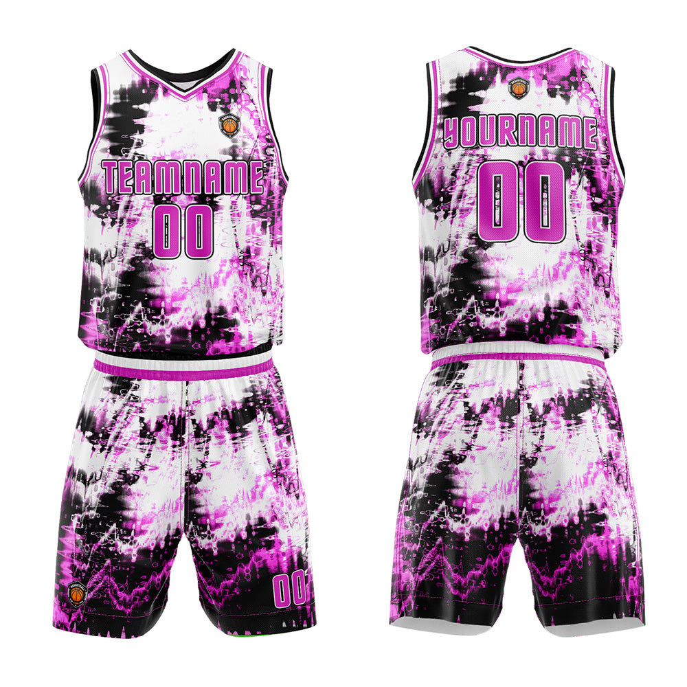 Custom Basketball Jersey Uniform Suit Printed Your Logo Name Number Pink enthsush