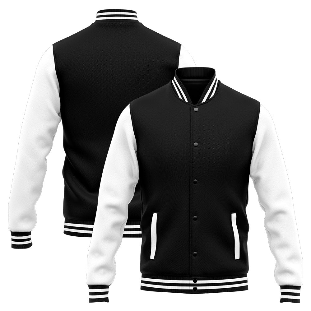Custom Varsity Jacket Letterman jacket for Men, Women and Youth White Black enthsush