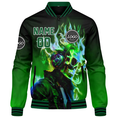 Custom Varsity Jacket Letterman jacket for Men, Women and Youth Black Green enthsush