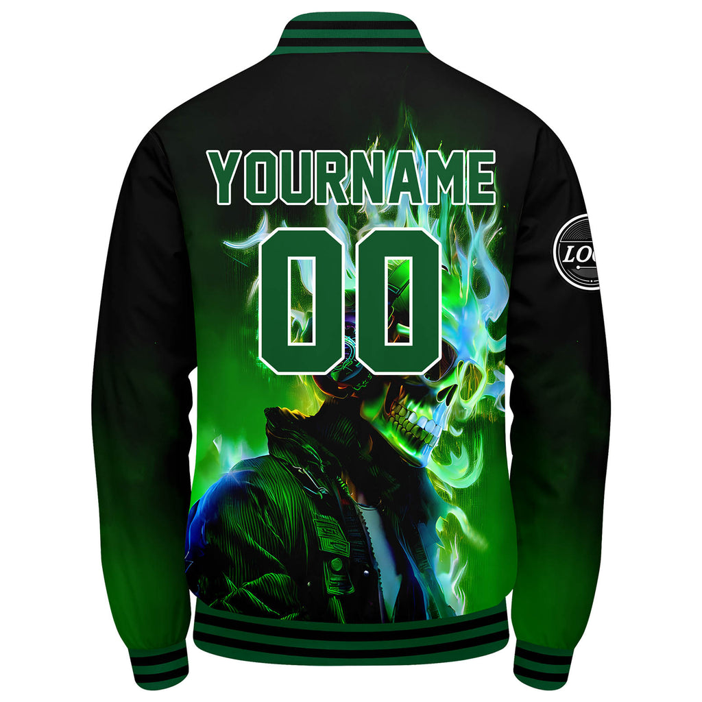 Custom Varsity Jacket Letterman jacket for Men, Women and Youth Black Green enthsush