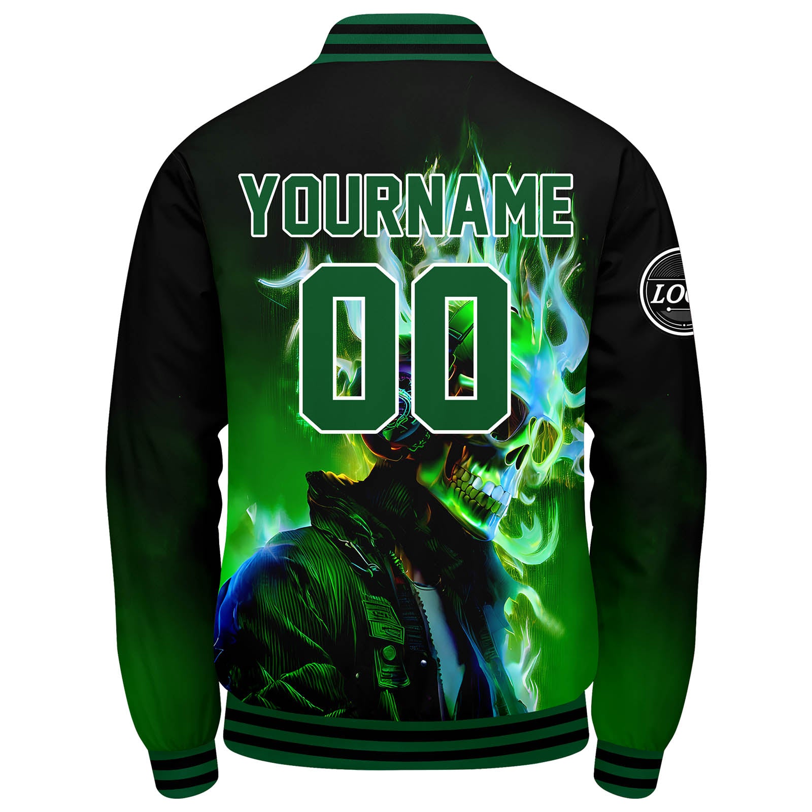 Custom Varsity Jacket Letterman jacket for Men, Women and Youth Black Green enthsush