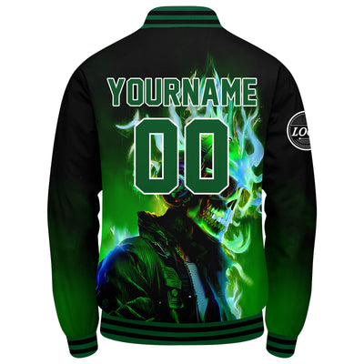 Custom Varsity Jacket Letterman jacket for Men, Women and Youth Black Green enthsush