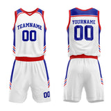 Custom Basketball Jersey Uniform Suit Printed Your Logo Name Number White-Royal-Red