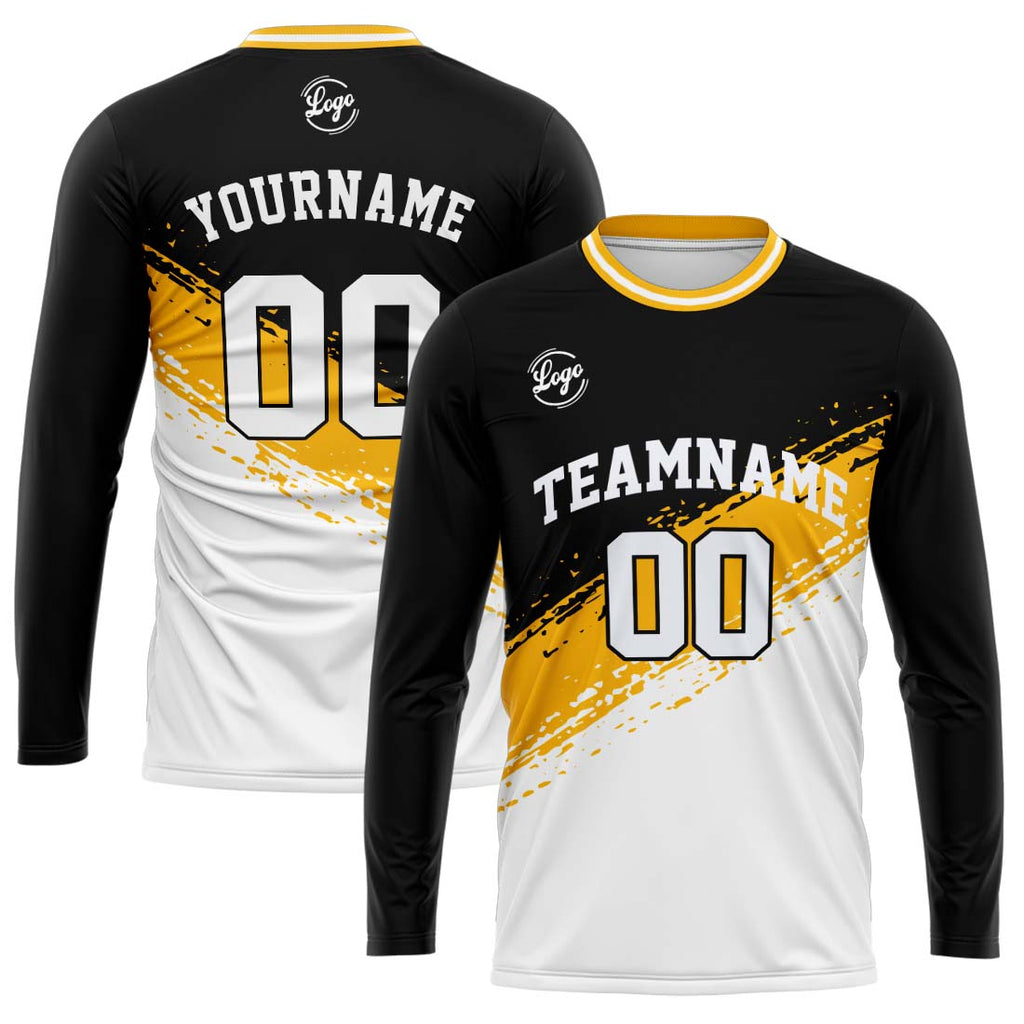 Custom Basketball Soccer Football Shooting Long T-Shirt for Adults and Kids Black&White enthsush