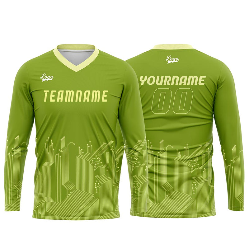 Custom Grass Green White Basketball Soccer Football Shooting Long T-Shirt for Adults and Kids