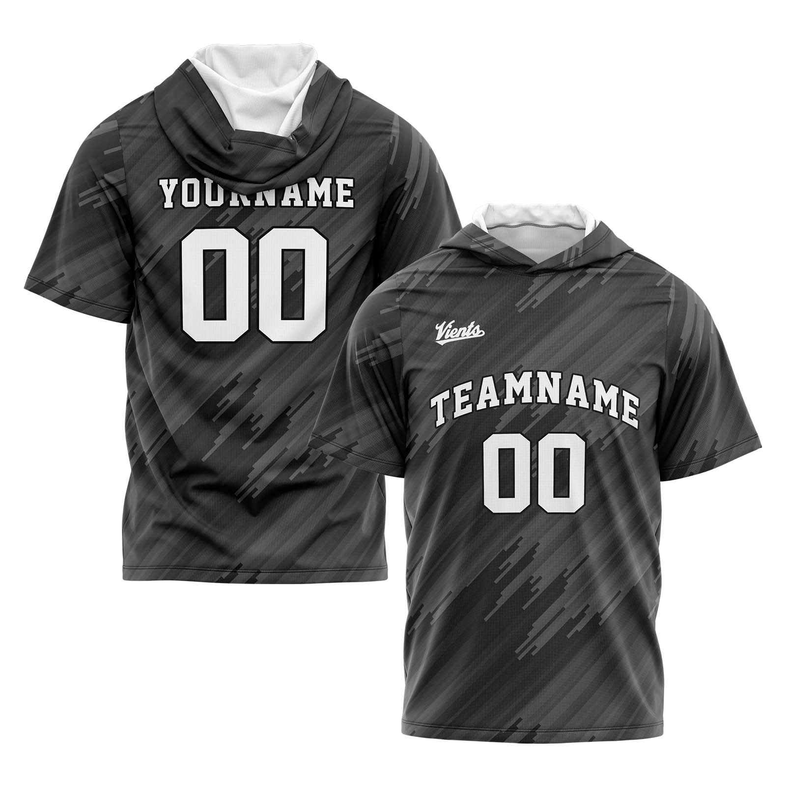 Custom Grey Short Sleeve Hoodies for Men Women Shirts with Hoods Printed Name Logo enthsush