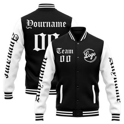 Custom Varsity Jacket Letterman jacket for Men, Women and Youth White Black enthsush