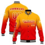 Custom Gradient Varsity Jacket Letterman jacket for Men, Women and Youth Light Orange&Red