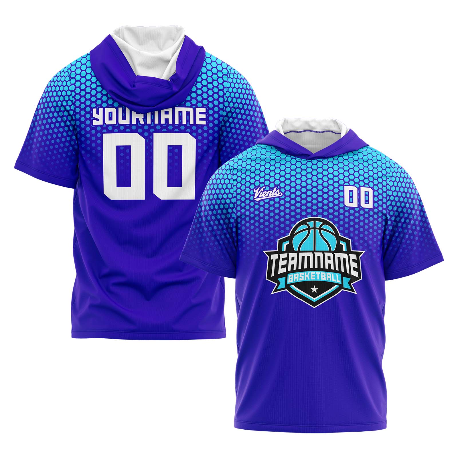 Custom Purple Light Short Sleeve Hoodies for Men Women Shirts with Hoods Printed Name Logo enthsush