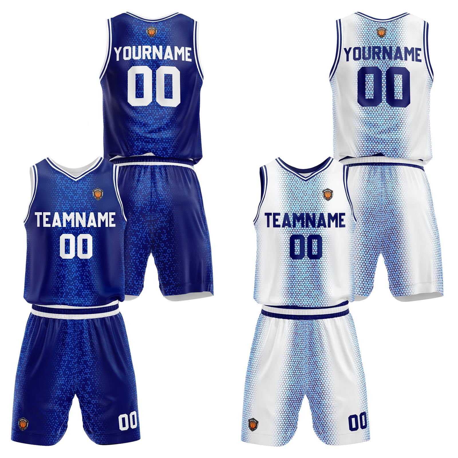 Custom Royal Reversible Basketball Suit for Adults and Kids Personalized Jersey enthsush
