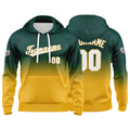 Custom Gradient Hoodie For Man Woman Girl Boy Print Your Logo Name Number Dark Green Yellow enthsush