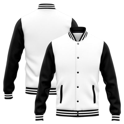 Custom Varsity Jacket Letterman jacket for Men, Women and Youth White Black enthsush