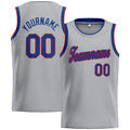 Custom Stitched Basketball Jersey for Men, Women And Kids Gray-Royal-Red enthsush