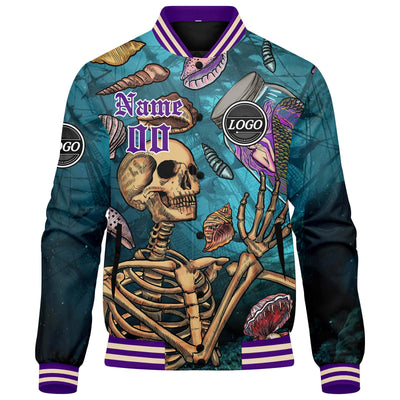 Custom Varsity Jacket Letterman jacket for Men, Women and Youth Aqua enthsush