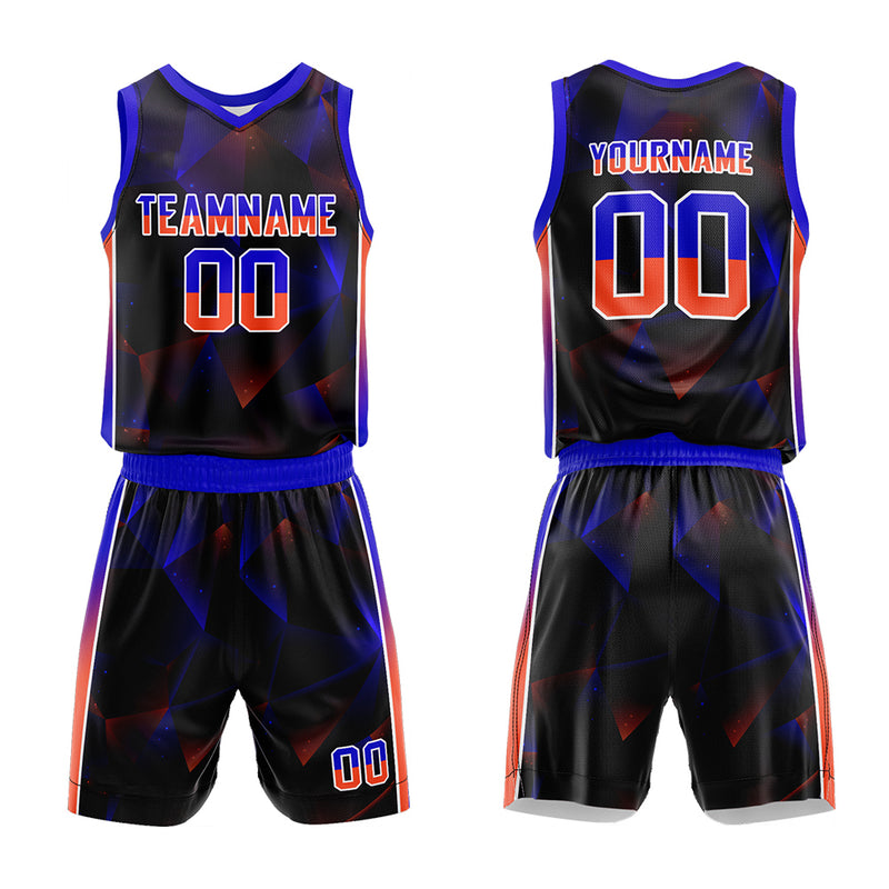 Custom Basketball Jersey Uniform Suit Printed Your Logo Name Number Black-Green-Orange