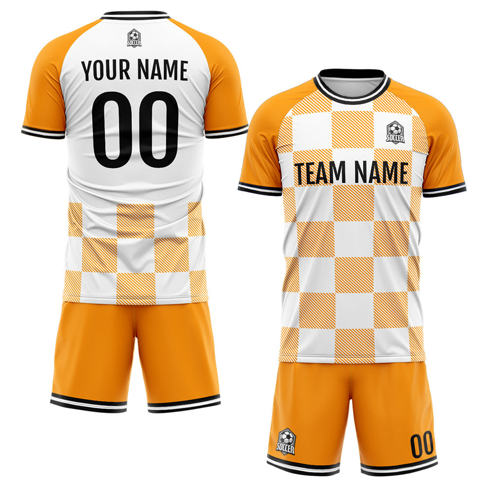 Custom Soccer Jerseys for Men Women Personalized Soccer Uniforms for Adult and Kid Orange-White enthsush