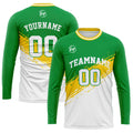 Custom Basketball Soccer Football Shooting Long T-Shirt for Adults and Kids Green&White enthsush