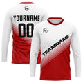 Custom Basketball Soccer Football Shooting Long T-Shirt for Adults and Kids White&Red enthsush