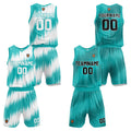 Custom Teal Reversible Basketball Suit for Adults and Kids Personalized Jersey enthsush