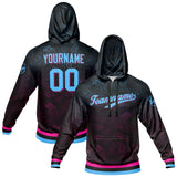 Custom Sweatshirt Hoodie For Men Women Girl Boy Print Your Logo Name Number Black-Light Blue-Pink
