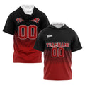 Custom Red Black Short Sleeve Hoodies for Men Women Shirts with Hoods Printed Name Logo enthsush