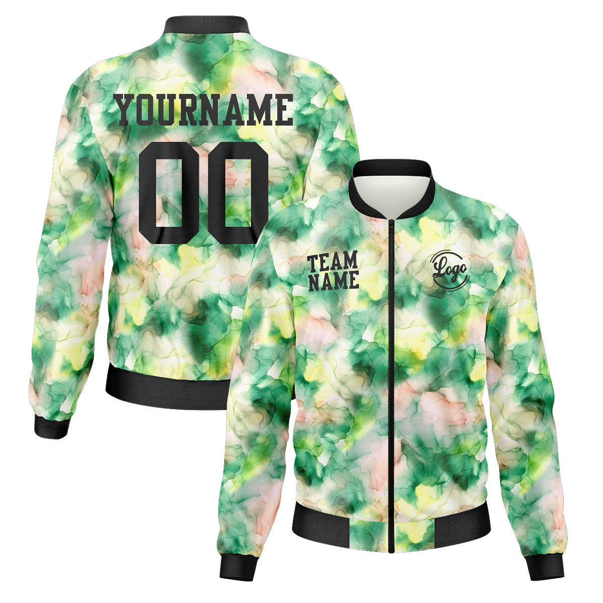 Custom Long Sleeve Windbreaker Jackets Uniform Printed Your Logo Name Number Halo dyeing enthsush