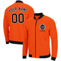 Custom Long Sleeve Windbreaker Jackets Uniform Printed Your Logo Name Number Orange-Black-White enthsush