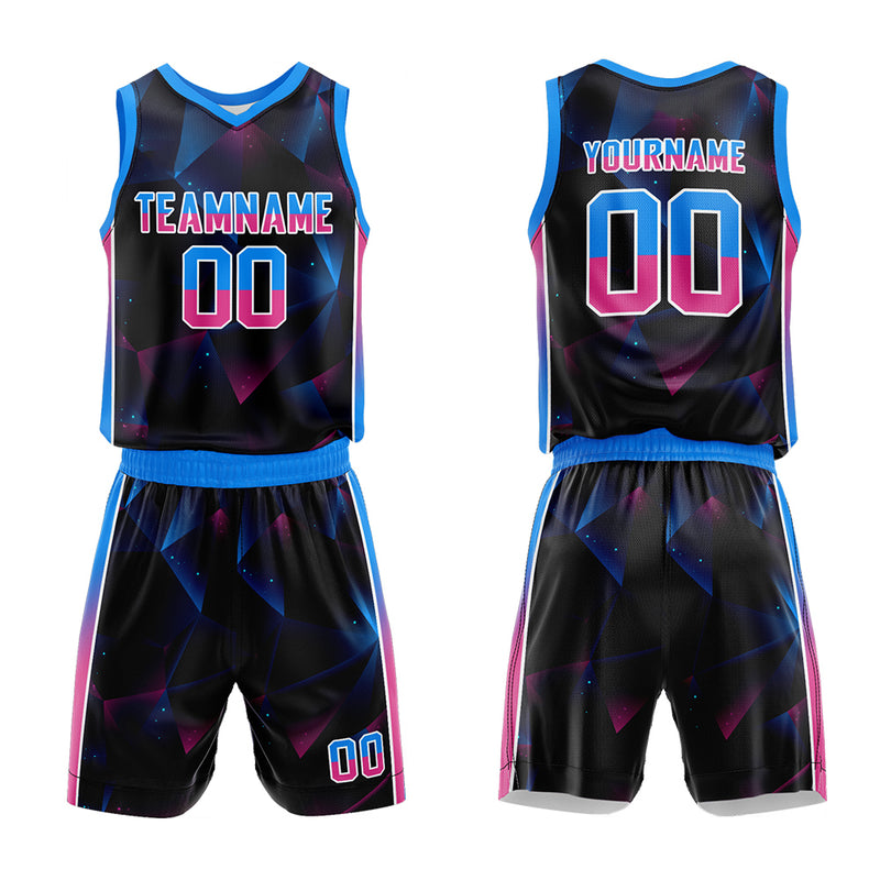 Custom Basketball Jersey Uniform Suit Printed Your Logo Name Number Black-Royal-Orange